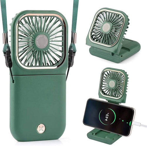 Portable Rechargeable Mini Fan with Power Bank – Foldable Handheld & Desk Cooling Fan with Adjustable Speeds
