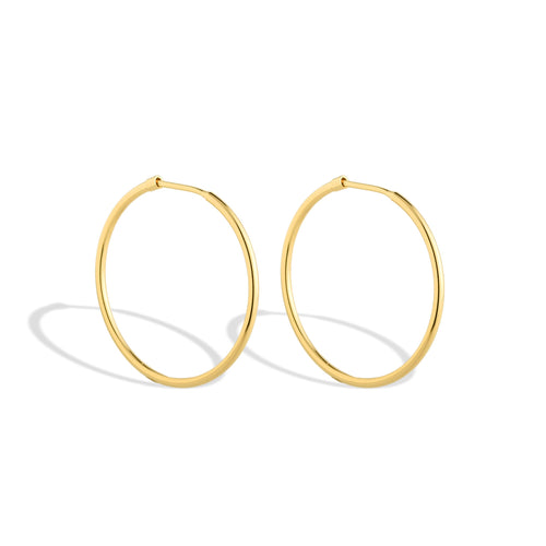 Classic Gold Hoop Earrings – Minimalist Lightweight Round Earrings for Women