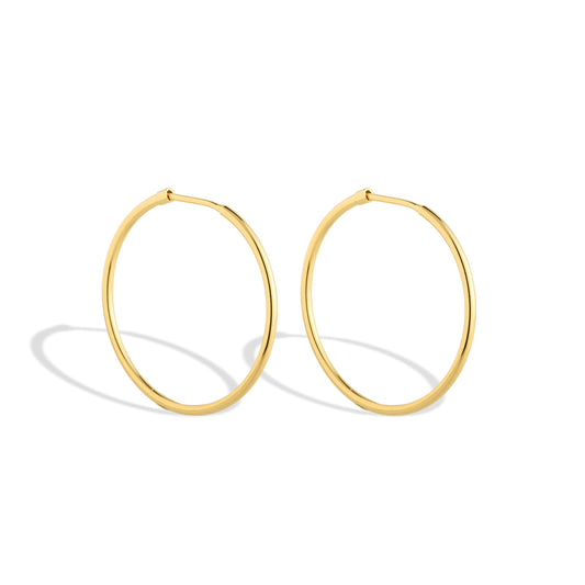 Classic Gold Hoop Earrings – Minimalist Lightweight Round Earrings for Women
